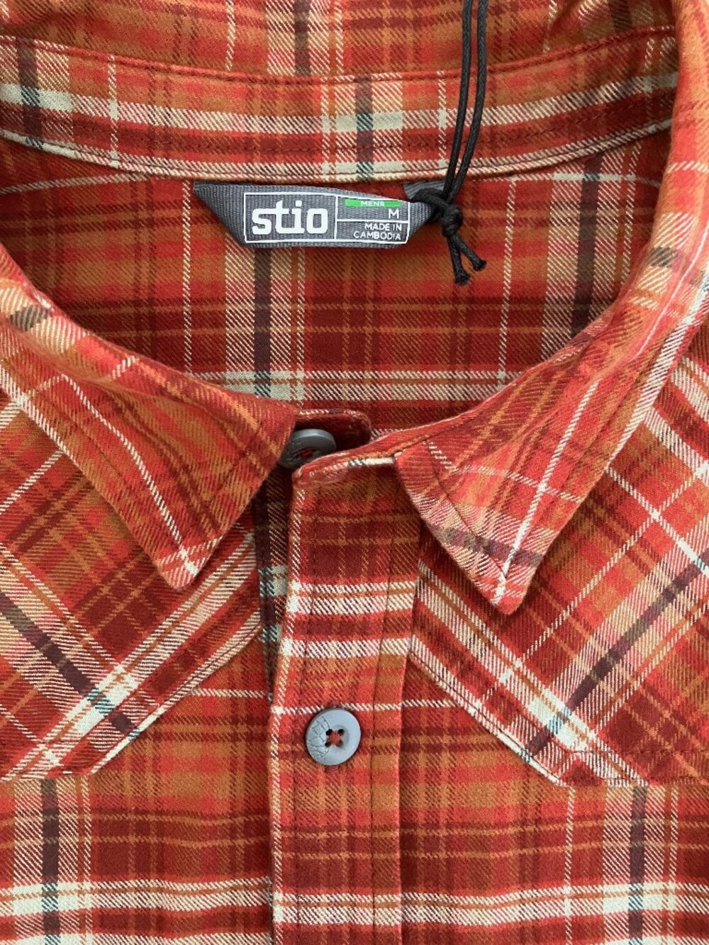 Stio Men's Junction Midweight Flannel Size M Sportwear Woven Brick Plaid NWT